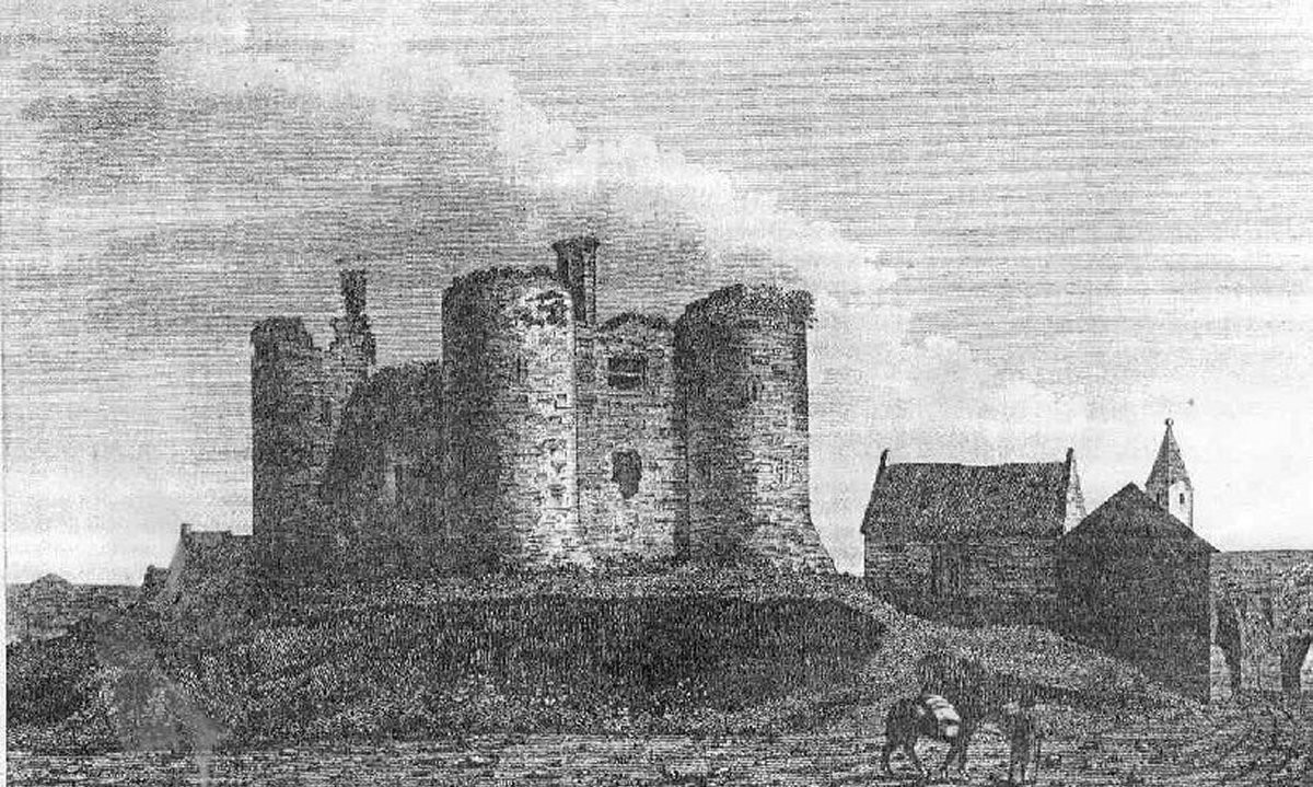 17th Century Sketch of Carlow Castle (Thomas Dineley’s Journal 1680)