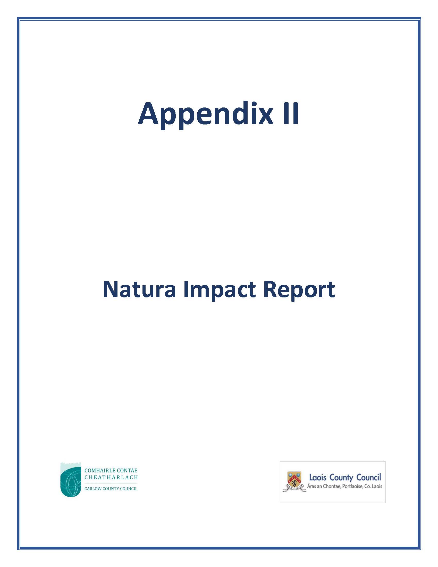 Appendix II cover page