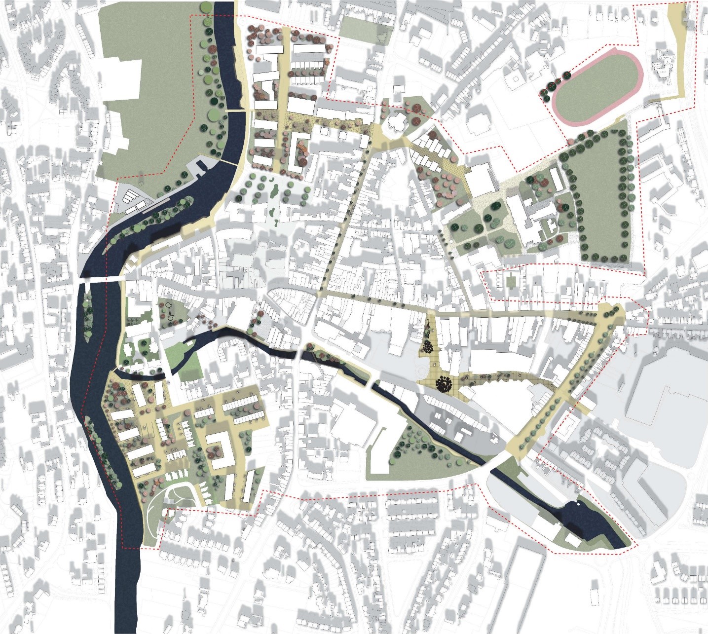 Fig 5.4 Project Carlow 2040 – A Vision for Regeneration (Study Area and Context Map) 